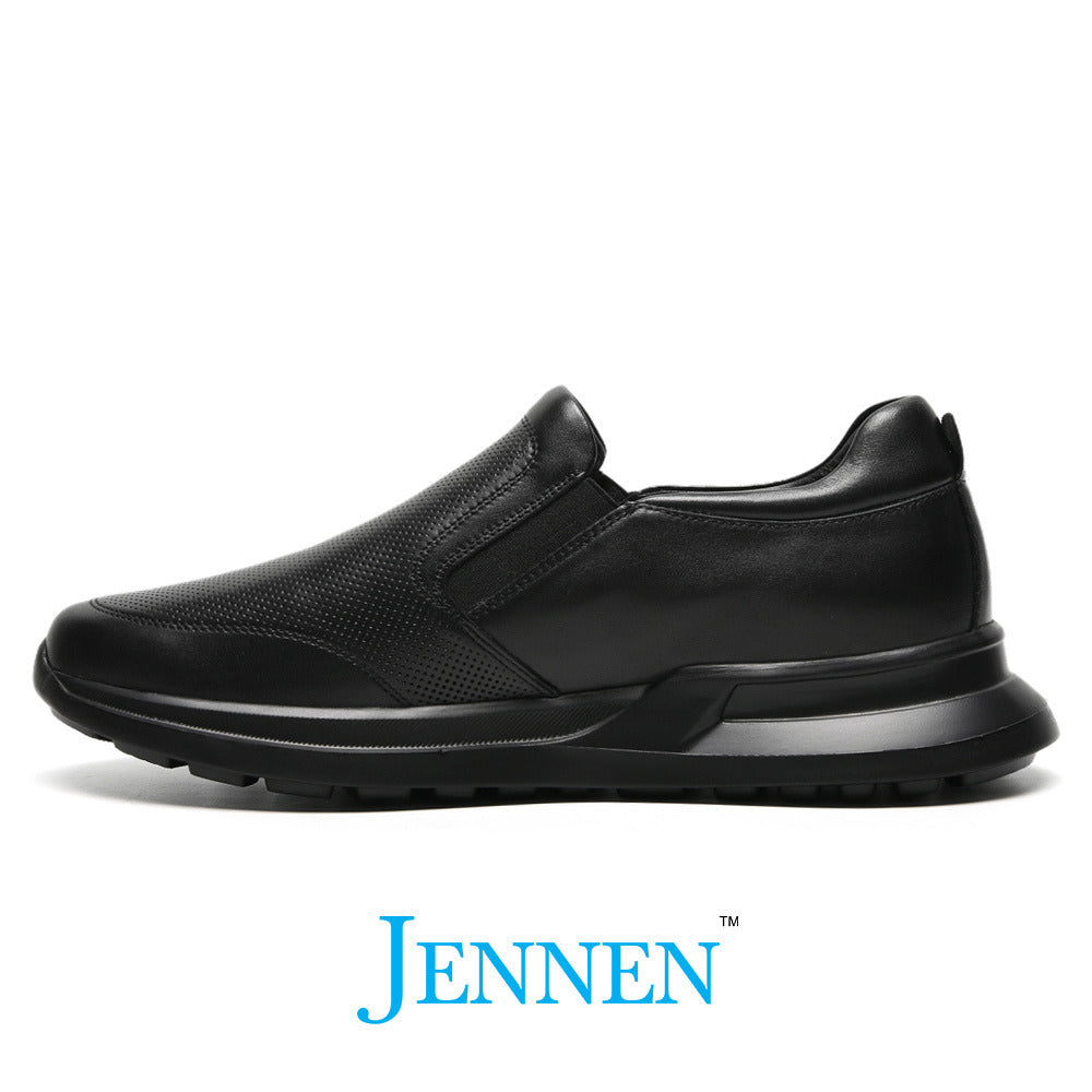 Mr. Ka Ming 6cm | 2.4 Inches Black Slip-On Elevator Shoes | Everyday Hidden Height Shoes