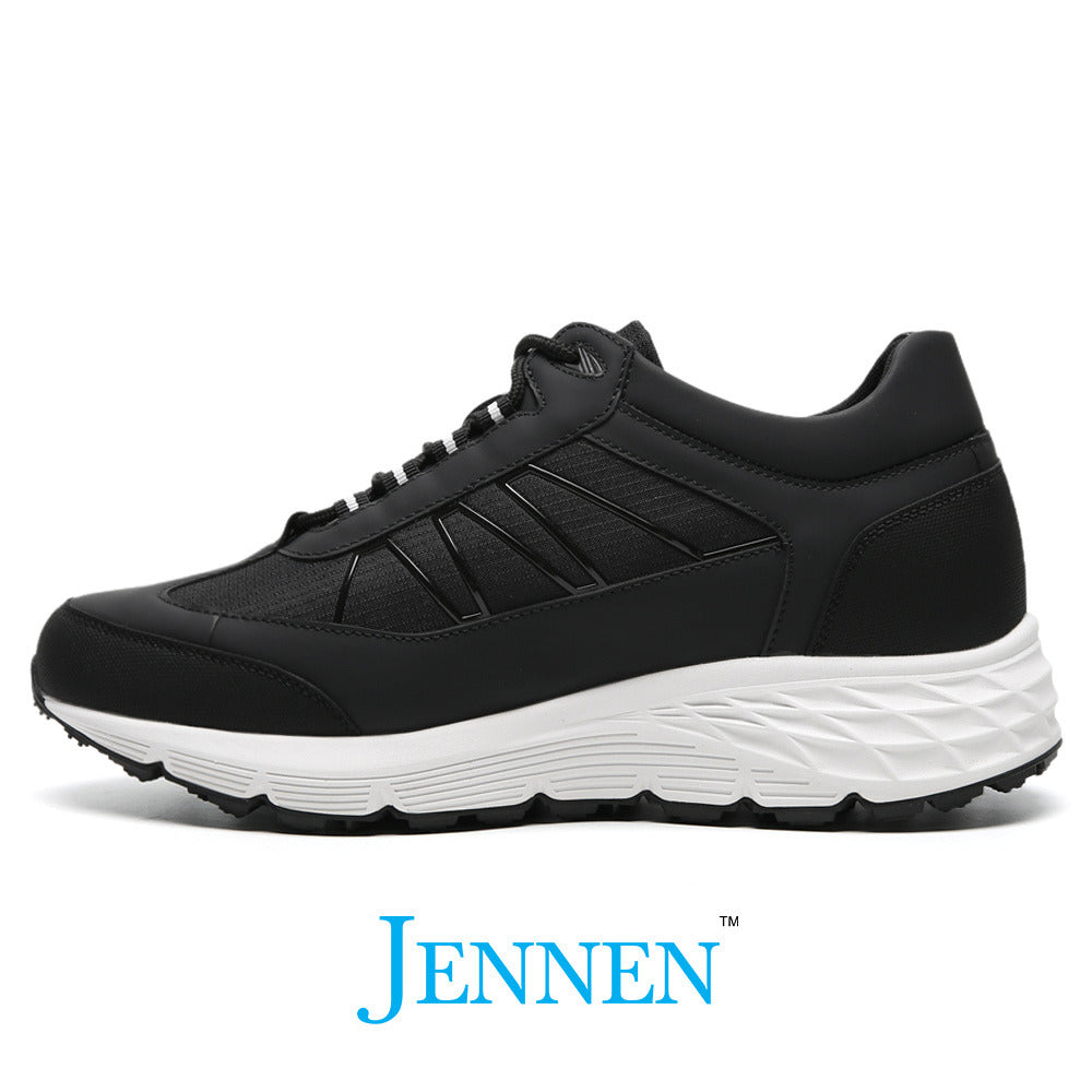 Mr. Kaizer 8cm | 3.2 Inches Black Athletic Elevator Sneakers | Lightweight Height Boosting Sports Shoes