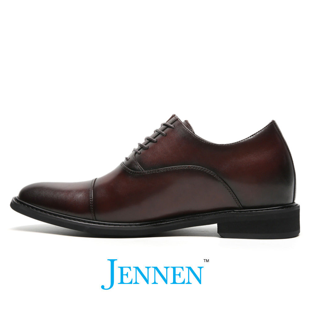 Mr. Mahindri 7cm | 2.8 Inches Dark Brown Oxford Elevator Shoes | Premium Formal Height Boosting Footwear