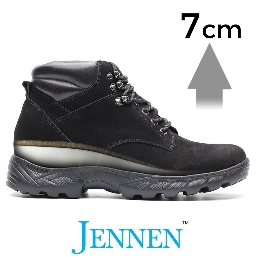 Mr. Nepal Black 7cm | 2.8 inches Tall Desert Hiking Style Boots Lift Heels