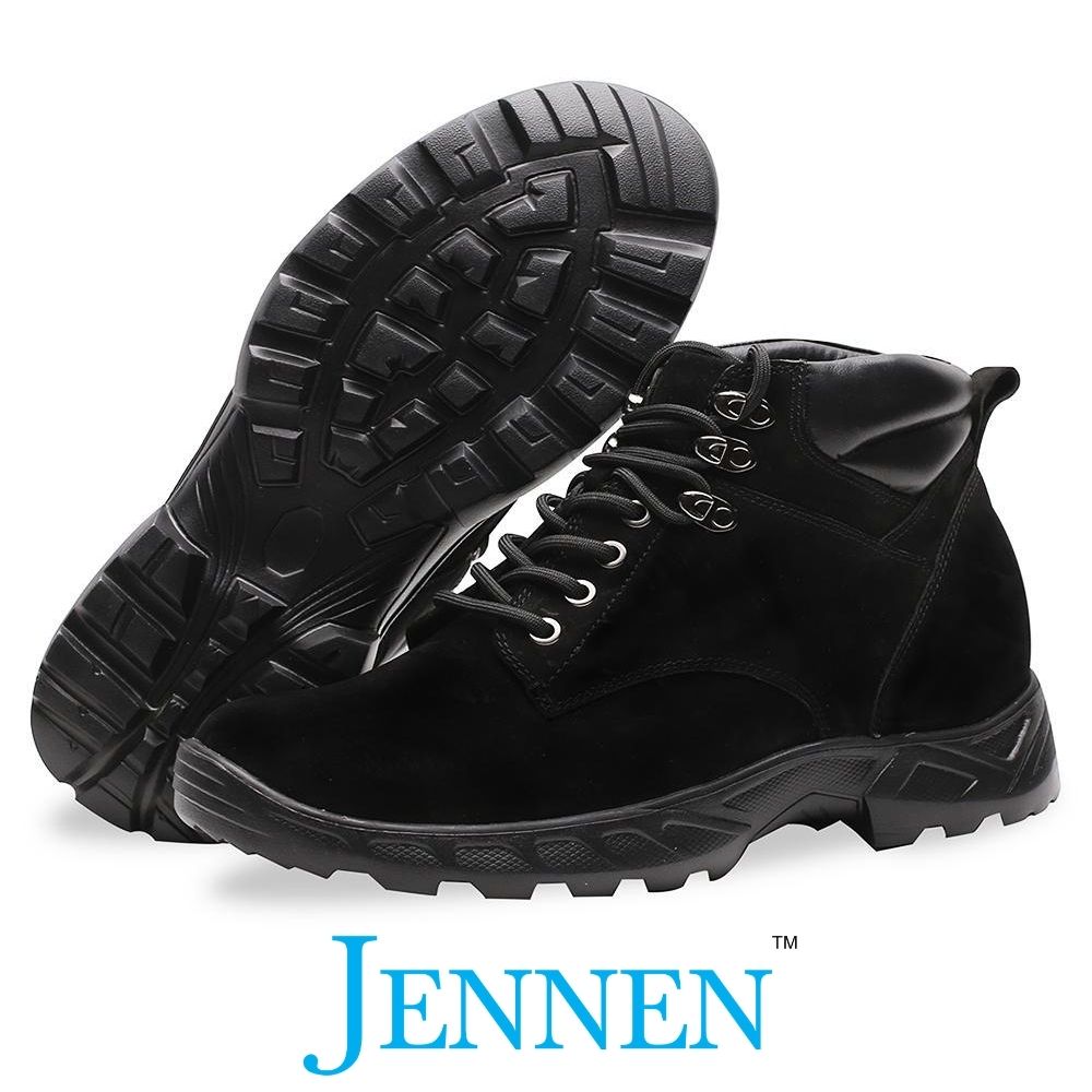 Mr. Nepal Black 7cm | 2.8 inches Tall Desert Hiking Style Boots Lift Heels