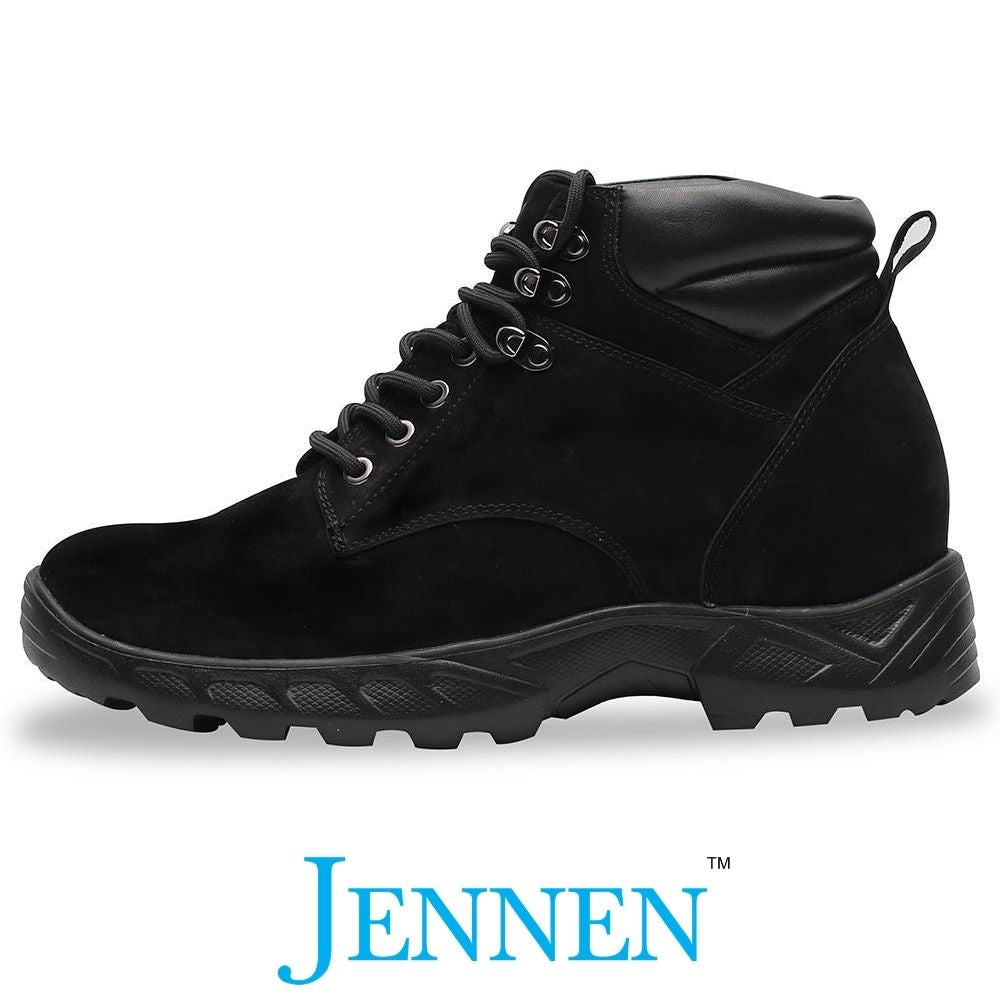 Mr. Nepal Black 7cm | 2.8 inches Tall Desert Hiking Style Boots Lift Heels