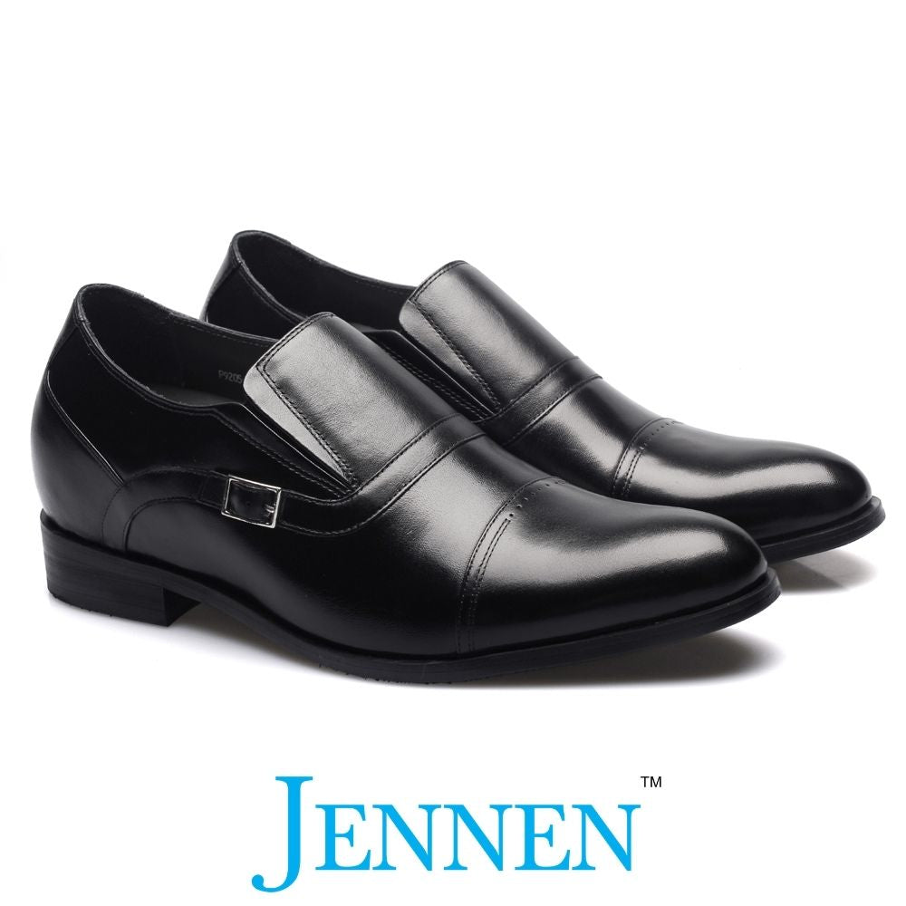 Mr. Nielsen Black | 7cm Taller - Slip-On Elevator Wedding Shoes For Men
