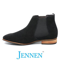 Mr. Norris Black 7cm | 2.8 inches Taller Black Suede Men Elevated Boots