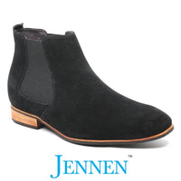 Mr. Norris Black 7cm | 2.8 inches Taller Black Suede Men Elevated Boots