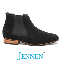 Mr. Norris Black 7cm | 2.8 inches Taller Black Suede Men Elevated Boots
