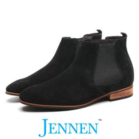 Mr. Norris Black 7cm | 2.8 inches Taller Black Suede Men Elevated Boots