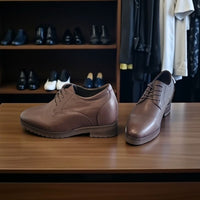 Mr. Orwell 10cm | 4 inches Brown Leather Elevator Dress Shoes for Men