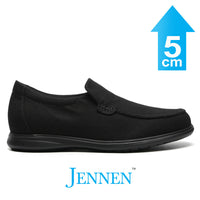 Mr. Parker 5cm | 2 Inches Black Canvas Elevator Sneakers | Lightweight Casual Height Increasing Shoes