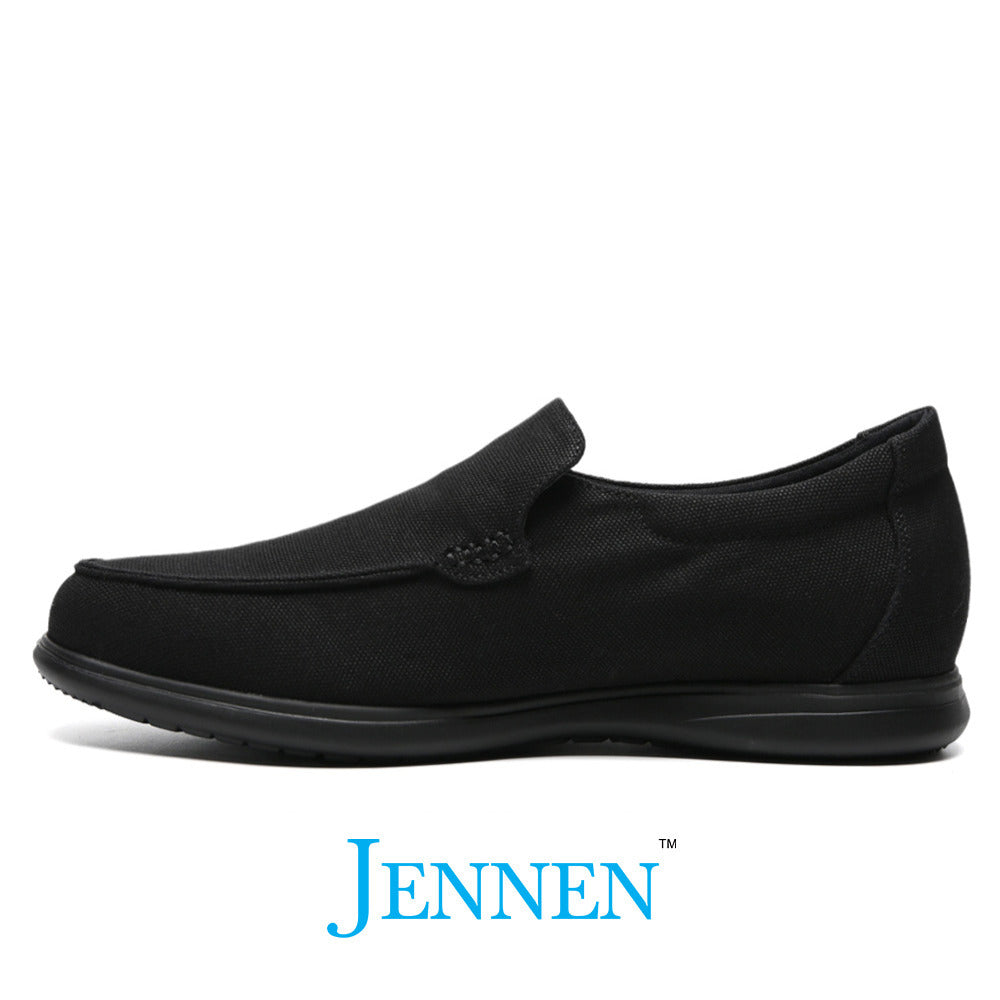 Mr. Parker 5cm | 2 Inches Black Canvas Elevator Sneakers | Lightweight Casual Height Increasing Shoes