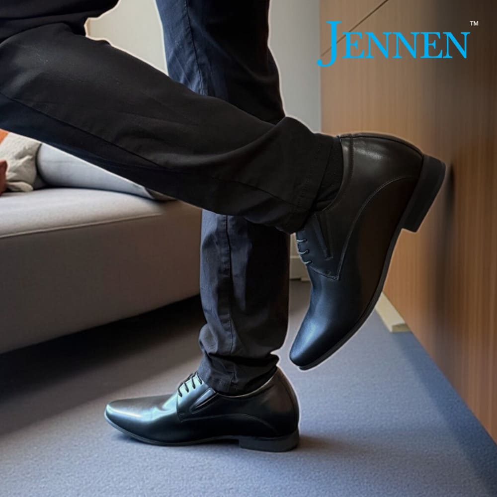 Parkinson Black 8cm inches Taller Wedding Shoes Men