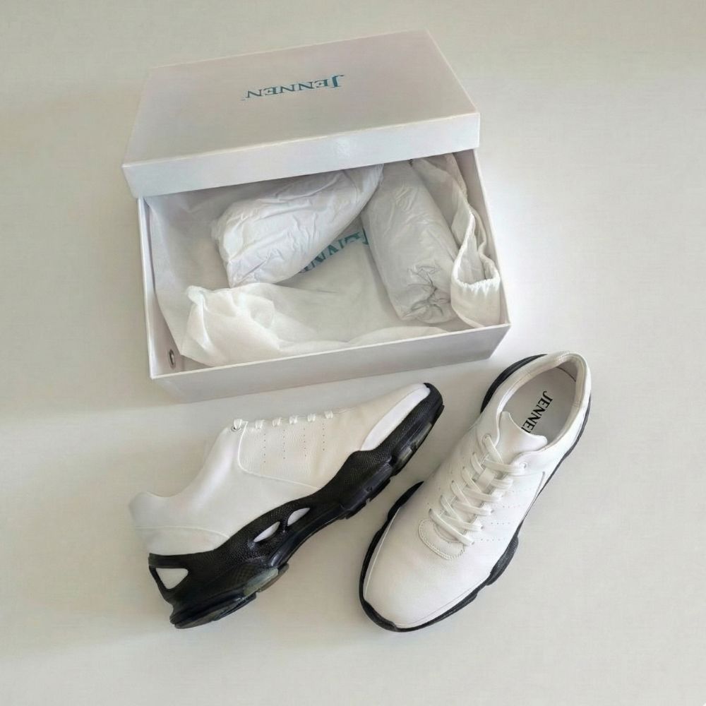 Mr. Paul White 7cm | Sporty Height-Increasing Sneakers (2.8")