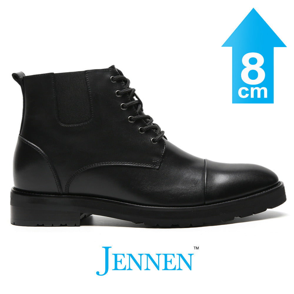 Mr. Phoenix 8cm | 3.2 Inches Black Elevator Boots | Sleek Height Increasing Shoes for Men