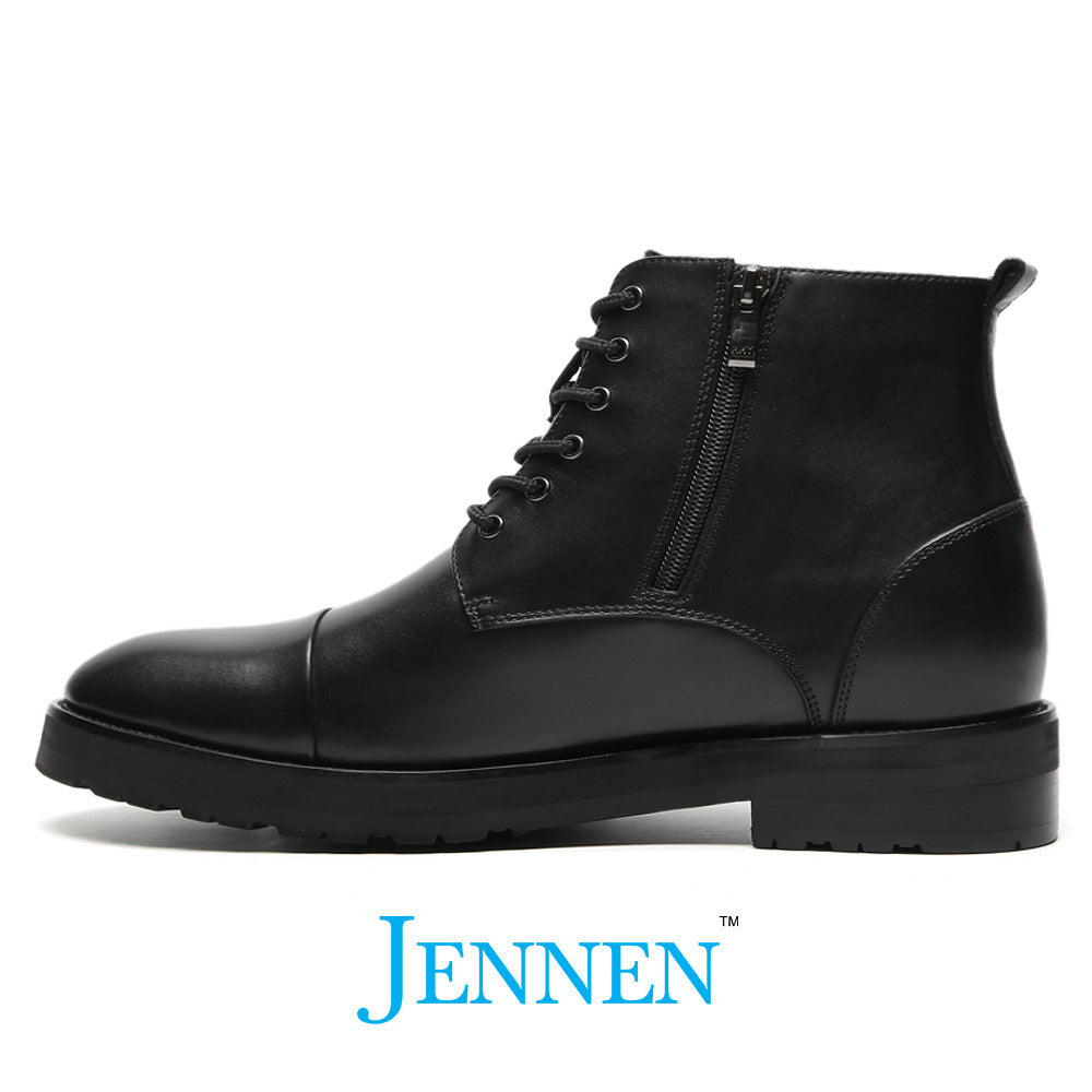 Mr. Phoenix 8cm | 3.2 Inches Black Elevator Boots | Sleek Height Increasing Shoes for Men