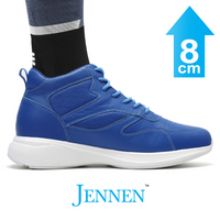 Mr. Pippen 8cm | 3.2 inches Cool Blue Leather Height Boost Sneakers