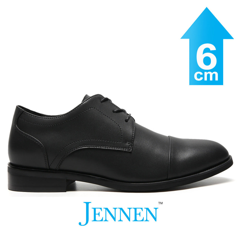 Mr. Rigby 6cm | 2.4 Inches Black Vegan Elevator Shoes | Classic Height Increasing Shoes