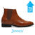 Mr. Shakespeare 7.5cm | 3 Inches Light Brown Chelsea Elevator Boots | Stylish Height Boosting Shoes for Men