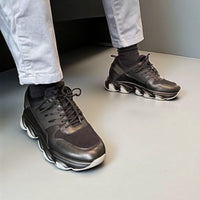 Mr. Shapiro 8cm | 3.2 inches Masculine Gym Style Black Sneakers