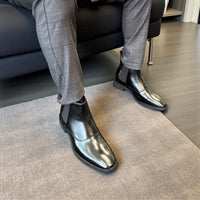 7cm height increasing black formal boots