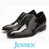 Mr. Webern Patent 7cm | 2.8 inches Taller Shiny Tuxedo Shoes