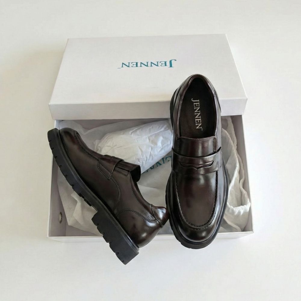 Mr. Ysaye Brown 8cm | Elegant Slip-On Dress Shoes (3.2")