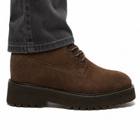 Mr. Moses Brown Beta 11cm | Tall Suede Elevator Boots (4.33")