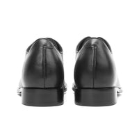 Matte black men's wedding shoes 7cm height with hidden heel.