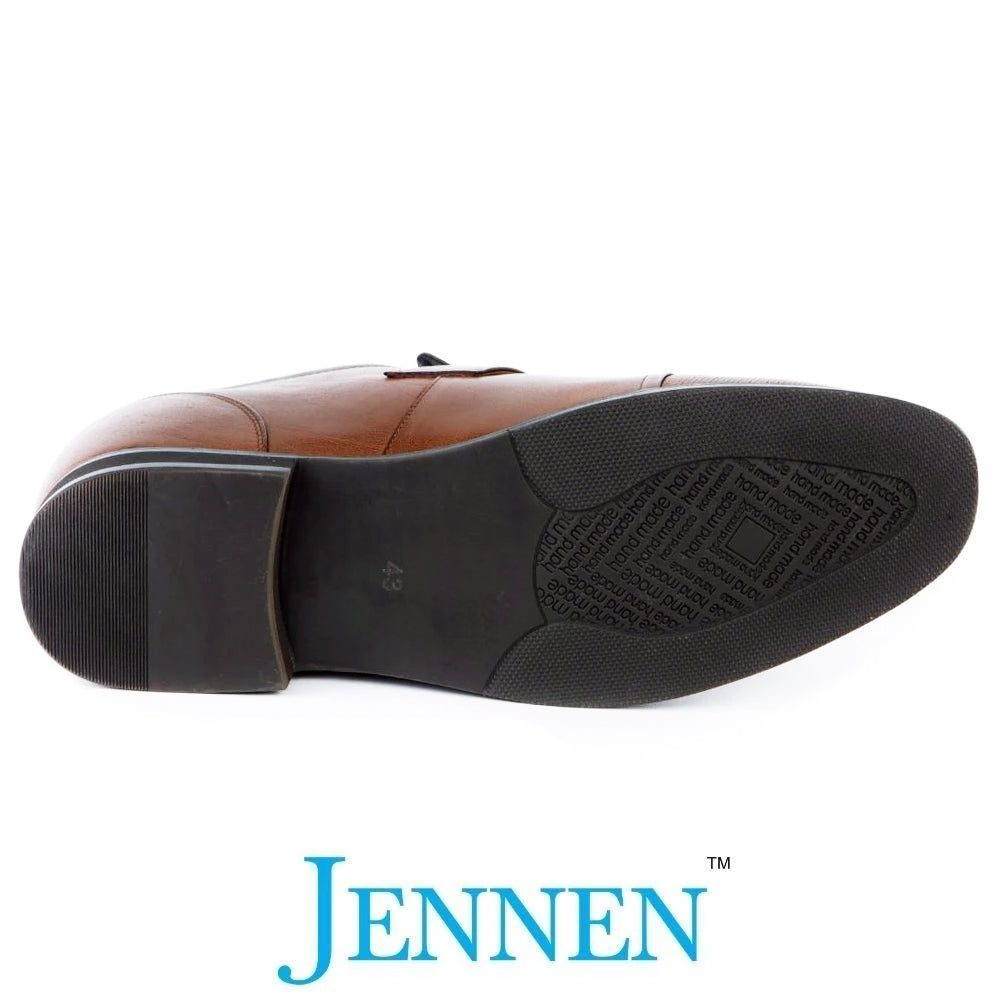 Mr. Janacek Brown | 10cm Taller - Cuban Heel Men's Elevator Shoes