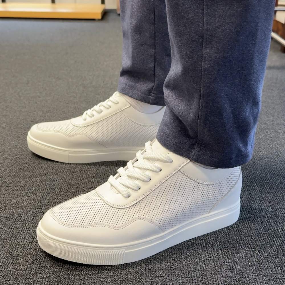 6cm | 2.4 Inches Height Boost | Classic All White Elevator Sneakers