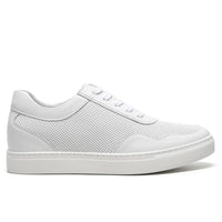 Mr. Nadal white leather height-increasing sneakers for men, discreet 6cm lift with premium cow leather and hidden insole for casual and semi-formal style.