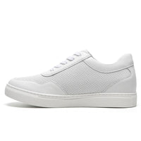 Men’s hidden lift white sneakers Mr. Nadal, low-cut lace-up design, durable leather construction, perfect for city walks or casual gatherings.