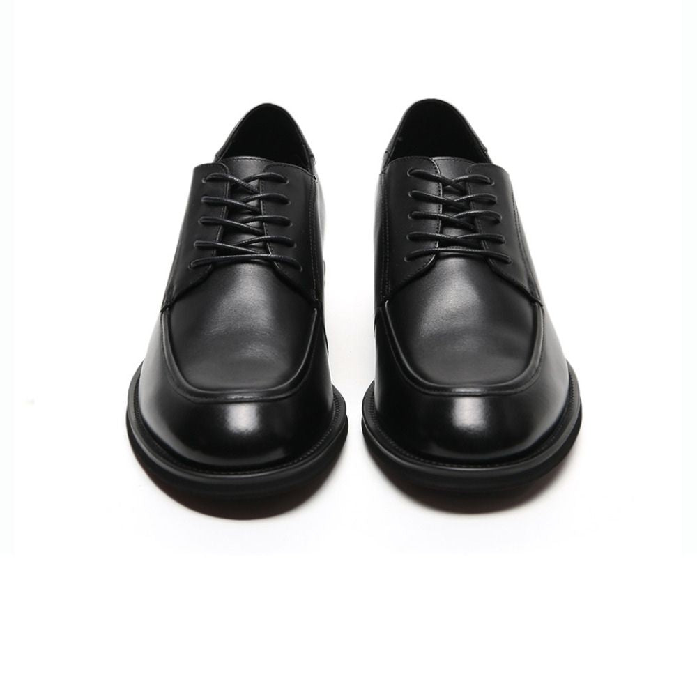 Black Leather Formal elevator shoes for men