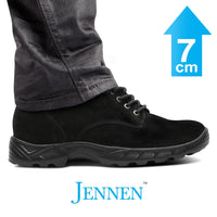 Mr. Nepal Black 7cm | 2.8 inches Tall Desert Hiking Style Boots Lift Heels