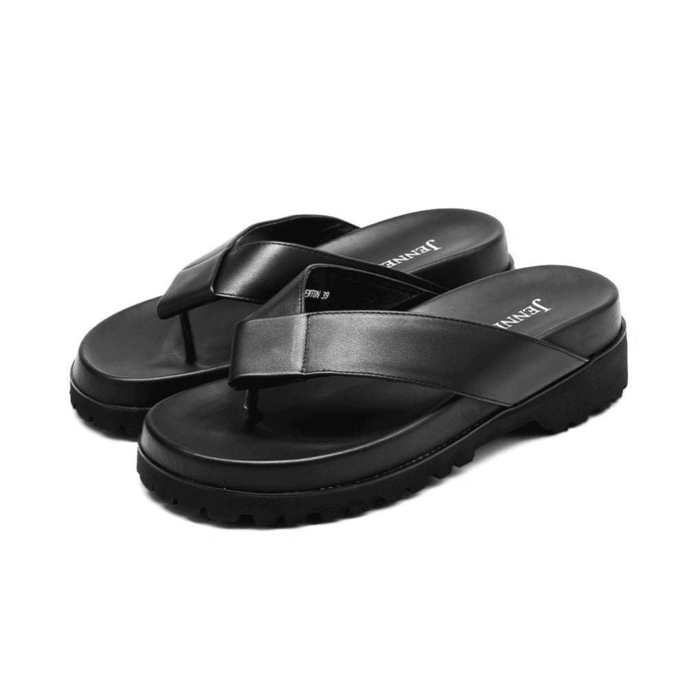 Height Boosting Men Black Slip Ons
