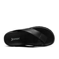 Black Slip On Sandals with Hidden Lifts