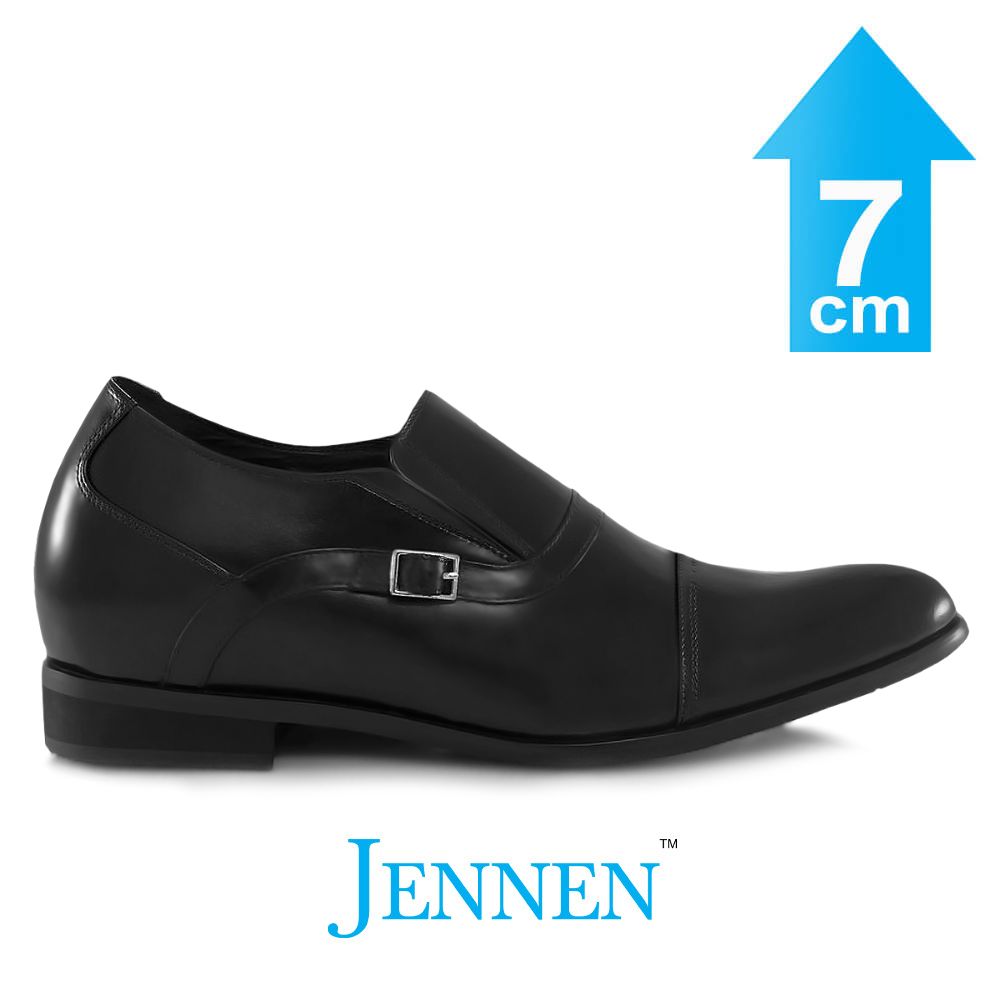 Mr. Nielsen Black | 7cm Taller - Slip-On Elevator Wedding Shoes For Men