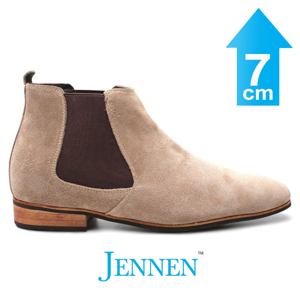 Mr. Norris Brown 7cm | 2.8 inches Taller Brown Elevator Chelsea Boots