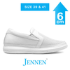 Mr. Bruce Lee 6cm | 2.4 inches Taller Casual White Slip On Elevator Shoes