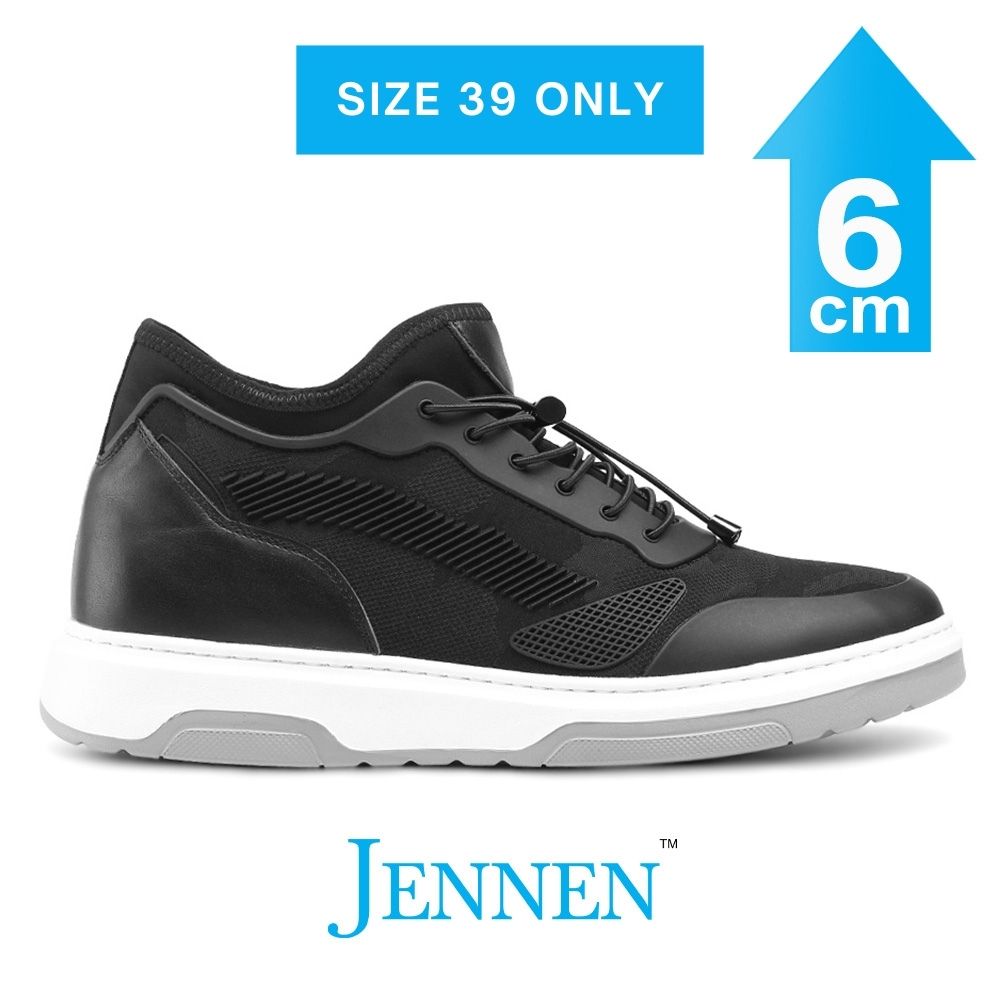 Mr. Munch 6cm | 2.4 inches Taller Black Sport Style Elevator Shoes for Men