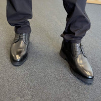 10cm | 4 inches Black Leather Height Increasing Dress Shoes for Men