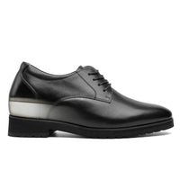 Mr. Orwell 10cm | 4 inches Black Leather Height Increasing Dress Shoes for Men