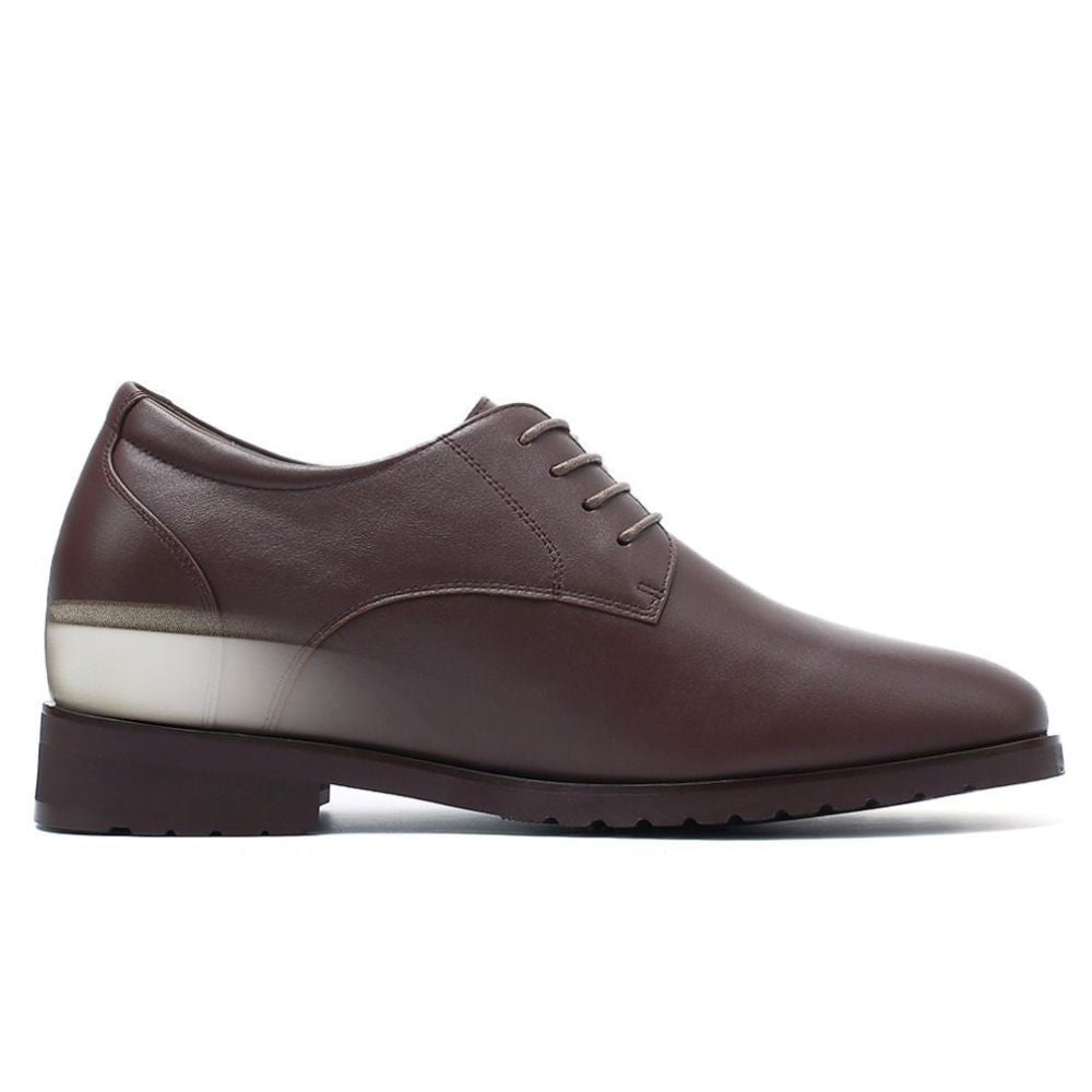 Mr. Orwell 10cm | 4 inches Brown Leather Elevator Dress Shoes for Men