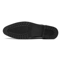 Outsoles of black elevator formal tall elevator shoes