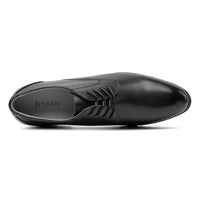 Black Business Shoes with 10cm Hidden Lifts for Men