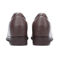 Back view of Mr. Orwell brown leather elevator shoes.