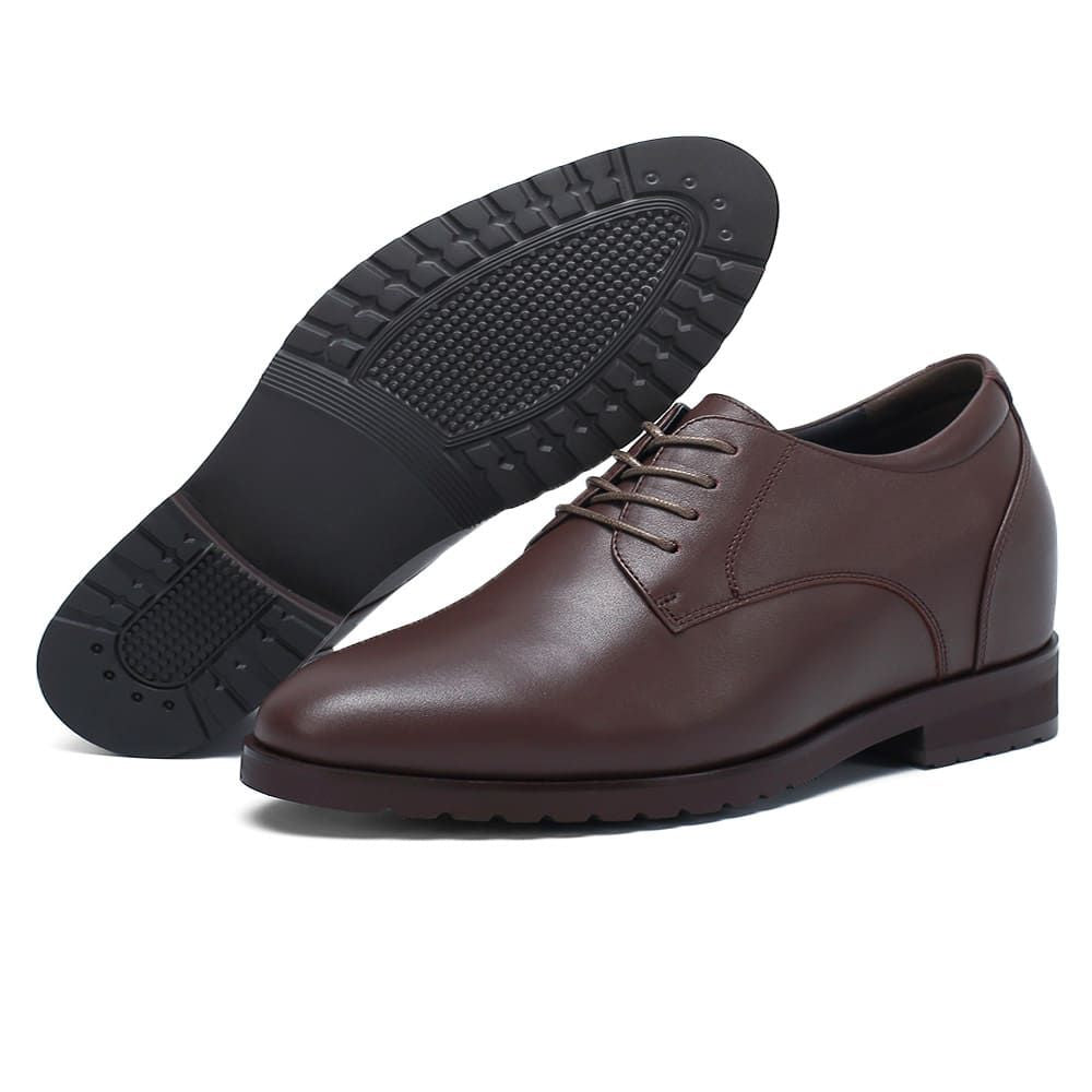Mr. Orwell 10cm | 4 inches Brown Leather Elevator Dress Shoes for Men
