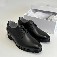 Mr. Orwell 10cm | 4 inches Black Leather Height Increasing Dress Shoes for Men
