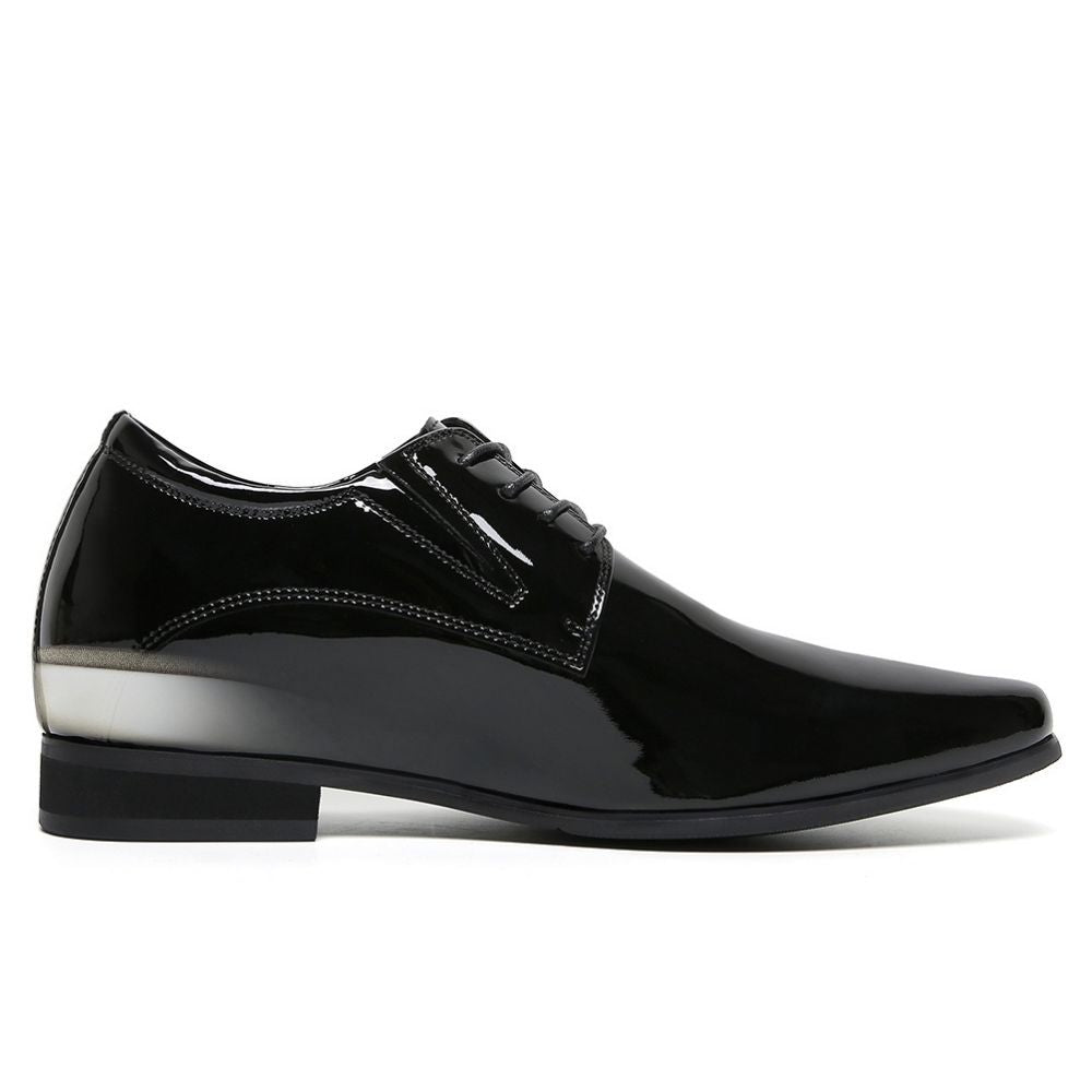 Mr. Parkinson Patent Black 8cm | Patent Formal Elevator Shoes (3.2")