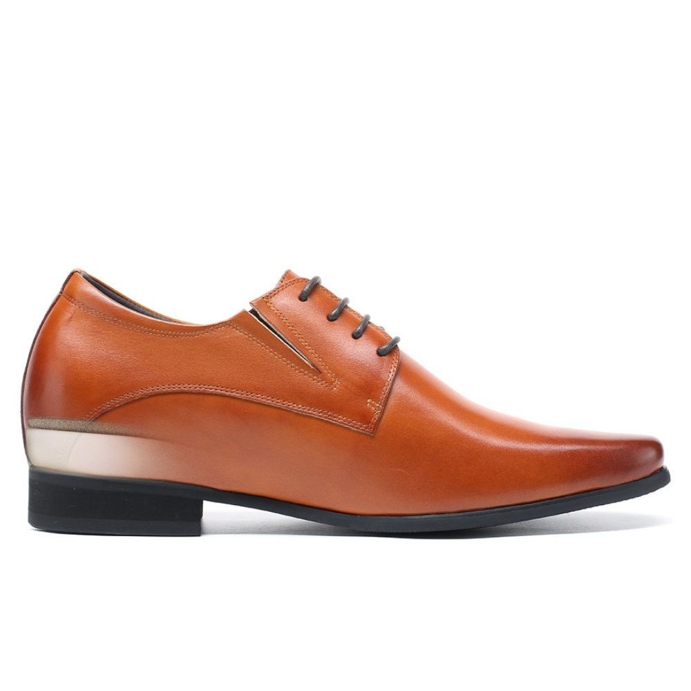Mr. Parkinson Tan 8cm | Executive Elevator Formal Shoes (3.2")