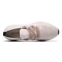 Elegant beige 7cm elevator shoes for men, designed in Melbourne by JENNEN, blending versatility, comfort, and confidence.
